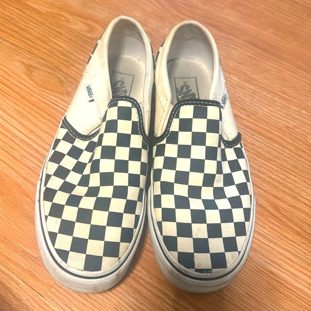 Checkered Vans Slip On